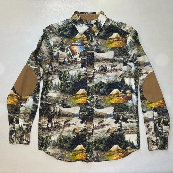 NEW Size S Mens Cremieux Long Sleeve Button Down Shirt Cotton Gamekeeper Fishing - Picture 1 of 9